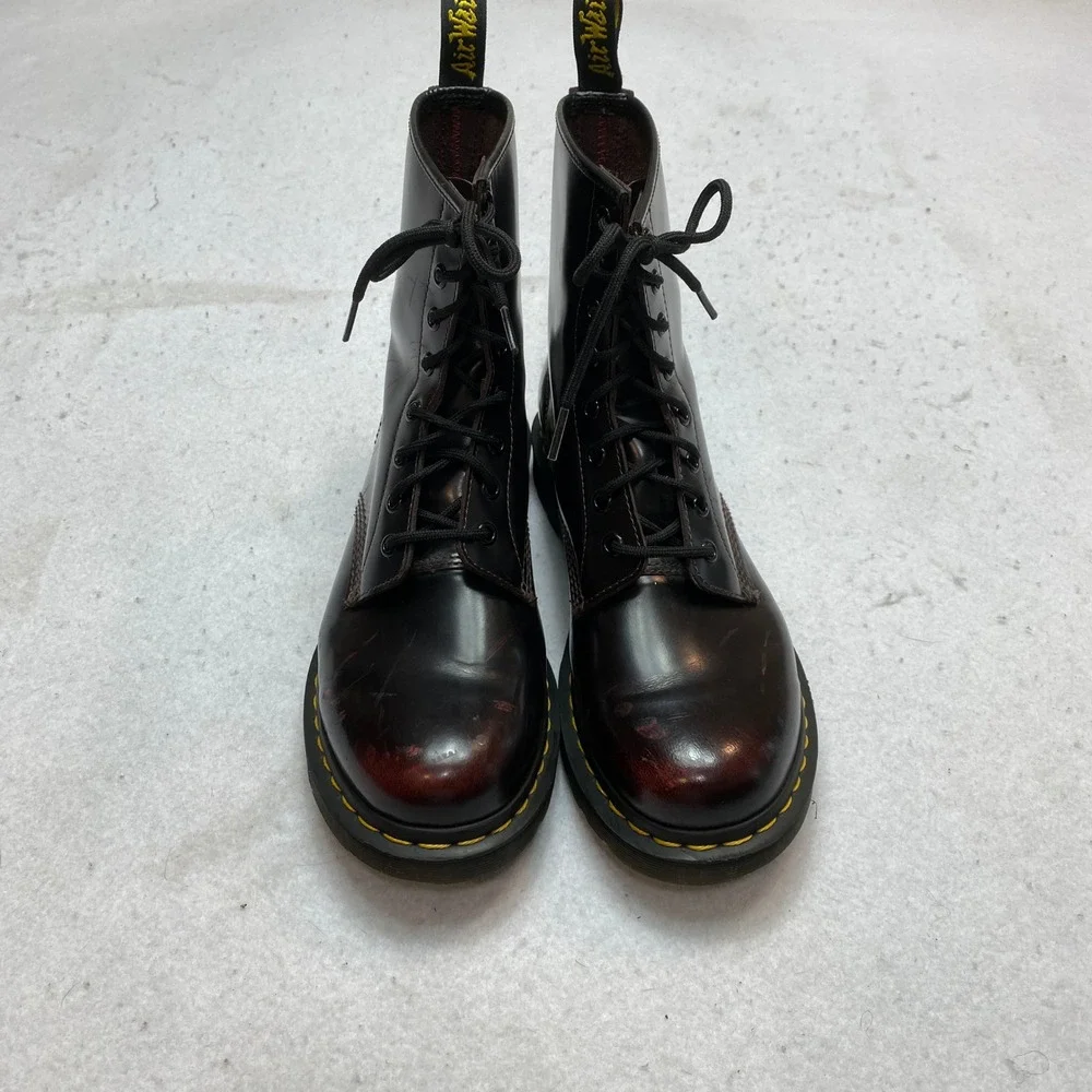 Dr. Martens 1460 Boots Mens 10 Cherry Red Arcadia Leather 8-Eye Lace Up